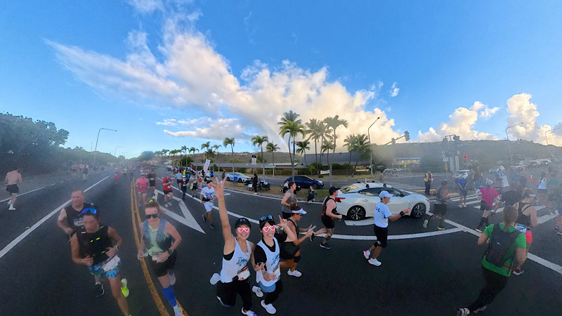 走ってたら虹が出ていた